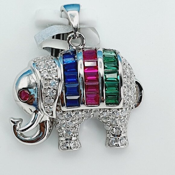 "925 Sterling Silver Cubic Zirconia Pendant, UU1P6A6034 - Picture 7 of 9